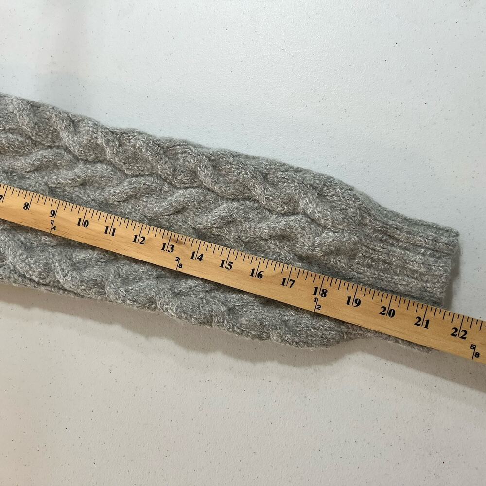 Lucky Brand Cable Knit Cardigan Sweater Wool Blend Chunky V-neck Pockets Gray M - Picture 16 of 16